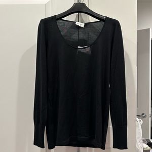 New Salvatore Ferragamo Black Wool Shirt Gancini Logo Sweater, size M